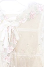 画像2: PINK HOUSE / ローズレース使いフード付きベスト  アイボリー O-25-12-05-019-LO-TO-IG-OS (2)