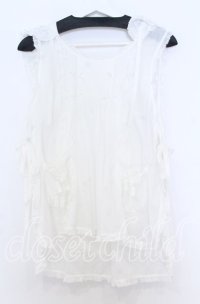 PINK HOUSE / うさぎの耳フード付きローンタブリエ  シロ O-25-12-05-020-LO-TO-IG-OS