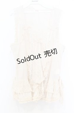 画像1: PINK HOUSE / フランス製レース使いローンベスト  生成り O-25-12-05-021-LO-TO-IG-OS