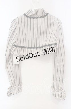 画像4: Victorian maiden / レジメンタルストライプフリルボレロ  アンティークベージュ O-25-12-06-022-CL-JA-IG-OS