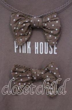 画像2: PINK HOUSE / 水玉リボンモチーフ付きカットソー  ショコラ O-25-12-06-024-LO-TO-OW-OS