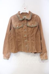 PINK HOUSE / ベロアリボン使いコーデュロイジャケット  ベージュ O-25-12-06-025-LO-JA-OW-OS