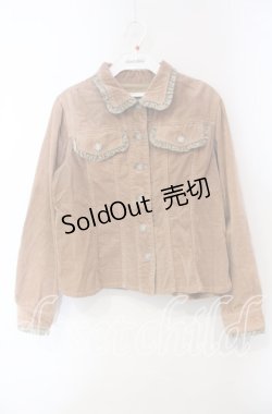 画像1: PINK HOUSE / ベロアリボン使いコーデュロイジャケット  ベージュ O-25-12-06-025-LO-JA-OW-OS
