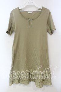 PINK HOUSE / 裾刺繍レース使いインナーカットソー  グリーン O-25-12-06-026-LO-TO-OW-OS