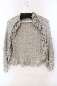 PINK HOUSE / 透かし編みドルマンボレロ  グレー O-25-12-06-027-LO-TO-OW-OS