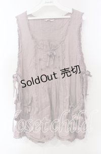 PINK HOUSE / フリル使いローンベスト  ラベンダー O-25-12-06-028-LO-TO-OW-OS