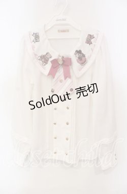 画像1: Amavel / Nounours Chocolatory ブラウス F シロ×ピンク O-25-12-06-030-CA-BL-OW-OS