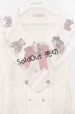 画像2: Amavel / Nounours Chocolatory ブラウス F シロ×ピンク O-25-12-06-030-CA-BL-OW-OS