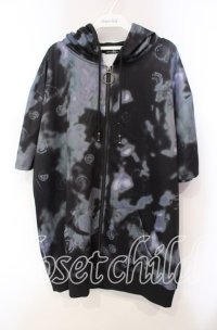 NieR Clothing / 転写pt半袖ZIPパーカー F ブラック O-25-12-06-035-PU-TO-OW-ZT1211F