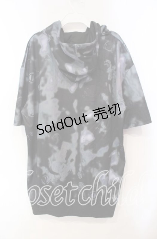 画像2: NieR CLOTHING / 転写pt半袖ZIPパーカー F ブラック O-25-12-06-035-PU-TO-OW-ZT064 (2)