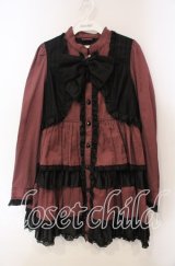 ALGONQUINS / レイヤードデザインシャツワンピース F ブラック×ピンク O-25-12-06-039-AL-OP-OW-OS