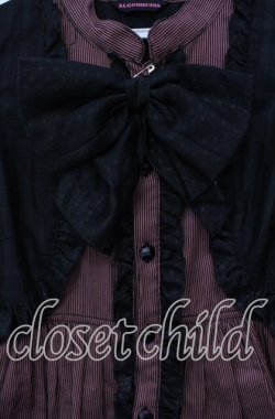 画像2: ALGONQUINS / レイヤードデザインシャツワンピース F ブラック×ピンク O-25-12-06-039-AL-OP-OW-OS