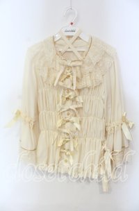 metamorphose / シャーリングラッパ袖ブラウス（デシン）  アイボリー O-25-12-06-040-ME-BL-OW-OS