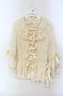 画像1: metamorphose / シャーリングラッパ袖ブラウス（デシン）  アイボリー O-25-12-06-040-ME-BL-OW-OS