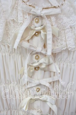 画像2: metamorphose / シャーリングラッパ袖ブラウス（デシン）  アイボリー O-25-12-06-040-ME-BL-OW-OS