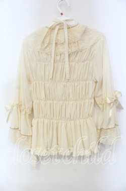 画像4: metamorphose / シャーリングラッパ袖ブラウス（デシン）  アイボリー O-25-12-06-040-ME-BL-OW-OS