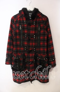 画像1: ALGONQUINS / フェイクファースタッズ付きダッフルコート 1 レッド O-25-12-06-044-AL-CO-OW-OS