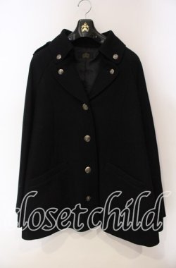 画像1: MIHO MATSUDA / マントコート　ボーヌ  ブラック O-25-12-06-047-GO-CO-IG-OS