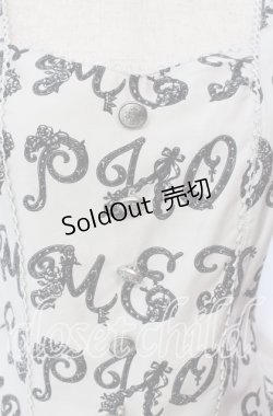 画像2: metamorphose / Romantic alphabetサロペット風ジャンパースカート  グレー O-25-12-06-004-ME-OP-IG-OS