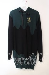 ALICE and the PIRATES / Tricky Nightmare Factoryニットワンピース  グリーン×クロ O-25-12-06-050-PA-OP-IG-OS