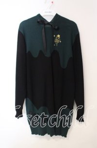 ALICE and the PIRATES / Tricky Nightmare Factoryニットワンピース  グリーン×クロ O-25-12-06-050-PA-OP-IG-OS