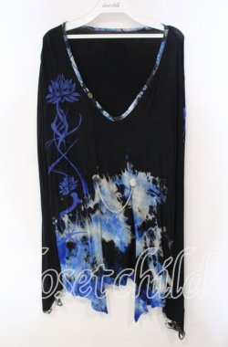 画像1: gouk / gouk-REN-×己龍 蒼拵武者篭手カットソー 遠海准司モデル  ブラック×ブルー O-25-12-06-052-GO-TO-IG-OS