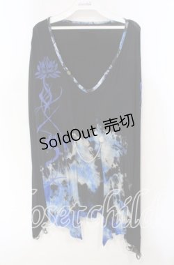 画像1: gouk / gouk-REN-×己龍 蒼拵武者篭手カットソー 遠海准司モデル  ブラック×ブルー O-25-12-06-052-GO-TO-IG-OS