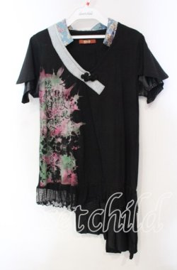 画像1: gouk / ×　己龍 コラボカットソー  ブラック×マルチ O-25-12-06-053-GO-TO-IG-OS