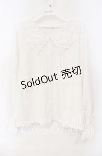 axes femme / レースカラーブラウス  シロ O-25-12-06-056-AX-BL-IG-OS