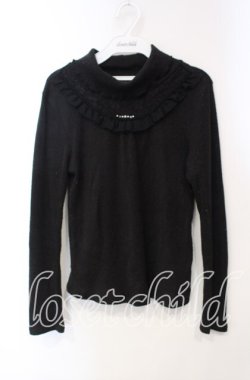 画像1: axes femme / レース切り替えテレコニットソー  クロ O-25-12-06-057-AX-TO-IG-OS