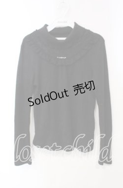 画像1: axes femme / レース切り替えテレコニットソー  クロ O-25-12-06-057-AX-TO-IG-OS