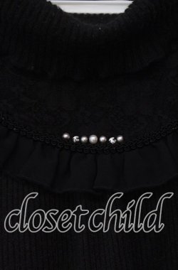 画像2: axes femme / レース切り替えテレコニットソー  クロ O-25-12-06-057-AX-TO-IG-OS