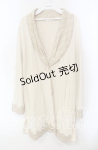 axes femme / ショールカラーロングカーデイガン  ベージュ O-25-12-06-060-AX-TO-IG-OS