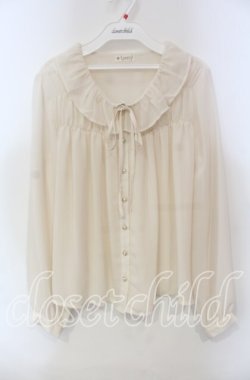 画像1: axes femme / ギャザーブラウス  アイボリー O-25-12-06-061-AX-BL-IG-OS