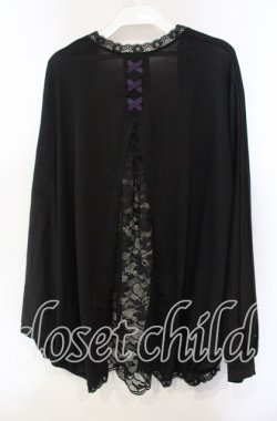 画像2: axes femme / UVカットドルマンカーディガン  ブラック×パープル O-25-12-06-062-AX-TO-IG-OS