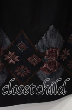 画像2: axes femme / ステッチ刺繍起毛スカート  クロ O-25-12-06-064-AX-SK-IG-OS