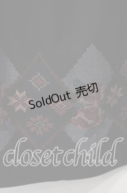 画像2: axes femme / ステッチ刺繍起毛スカート  クロ O-25-12-06-064-AX-SK-IG-OS