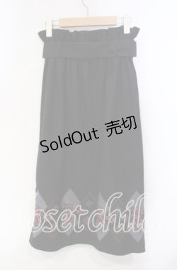 画像3: axes femme / ステッチ刺繍起毛スカート  クロ O-25-12-06-064-AX-SK-IG-OS