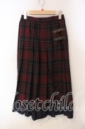 axes femme / プリーツチェックロングスカート  アカ O-25-12-06-066-AX-SK-IG-OS