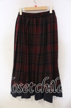 画像3: axes femme / プリーツチェックロングスカート  アカ O-25-12-06-066-AX-SK-IG-OS