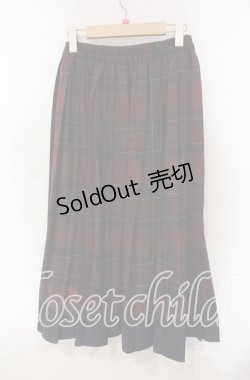 画像3: axes femme / プリーツチェックロングスカート  アカ O-25-12-06-066-AX-SK-IG-ZT518