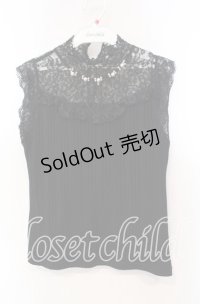 axes femme / パール付きタンクトップ  クロ O-25-12-06-067-AX-TO-IG-ZT1212G