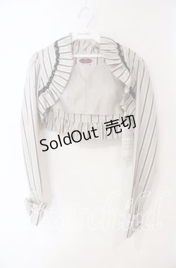 画像1: Victorian maiden / レジメンタルストライプフリルボレロ  アンティークベージュ O-25-12-06-022-CL-JA-IG-OS