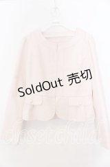 axes femme / パイピングツイードジャケット  ピンク O-25-12-07-005-AX-JA-IG-OS