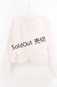axes femme / パイピングツイードジャケット  ピンク O-25-12-07-005-AX-JA-IG-OS