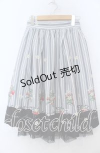 axes femme POETIQUE / ストロベリーストライプスカート Ｍ くろ O-25-12-07-050-AX-SK-IG-OS