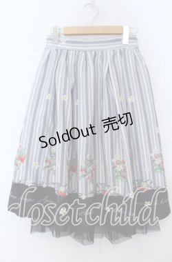 画像1: axes femme POETIQUE / ストロベリーストライプスカート Ｍ くろ O-25-12-07-050-AX-SK-IG-OS