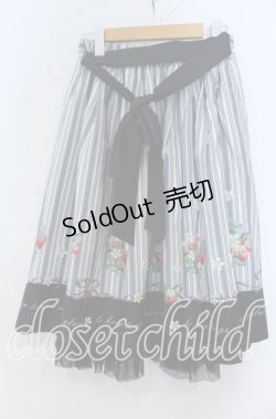 画像2: axes femme POETIQUE / ストロベリーストライプスカート Ｍ くろ O-25-12-07-050-AX-SK-IG-OS