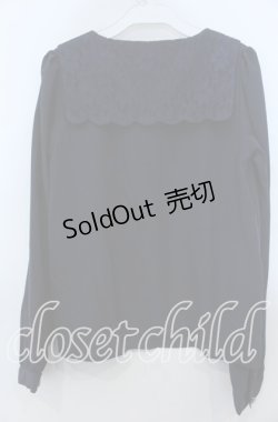 画像2: axes femme POETIQUE / Disneyラプンツェル/スカラップ襟刺繍ブラウス Ｍ ネイビー O-25-12-07-051-AX-BL-IG-OS