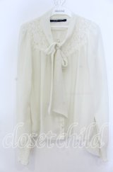 an another angelus / レース切り替えシフォンボウタイブラウス  アイボリー O-25-12-07-054-CA-BL-IG-OS